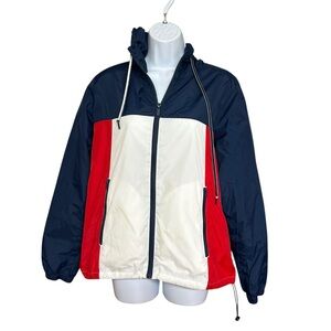 Garage Red White Blue Windbreaker Jacket Size L